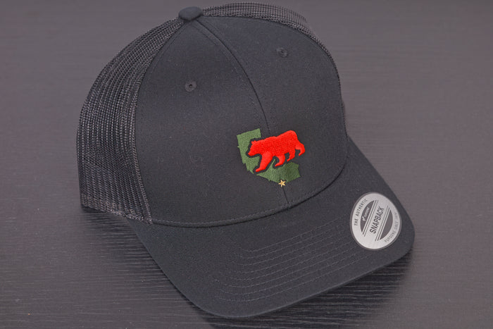 2023 Gallery Cali Bear Black Mesh Snapback Hat