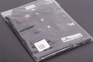 2019 Halloween Peter Millar Skull & Bones Summer Comfort Black Polo Shirt