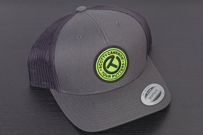 2022 Halloween Circle-T Charcoal Mesh Lime Snapback Hat